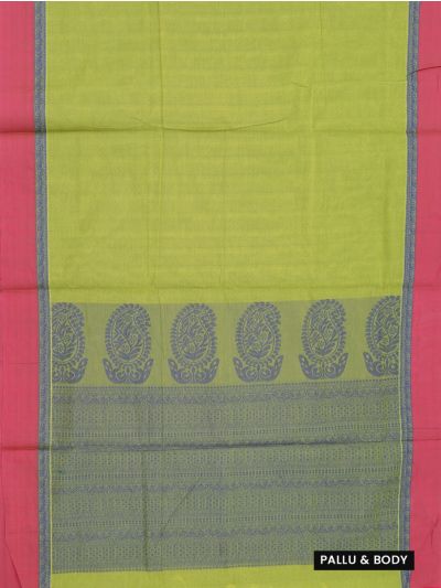 GraceCharm Kovai Cotton Geometric with Contrast Border Saree
