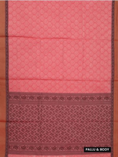 GraceCharm Kovai Cotton Paisley Ogee Jaal with Contrast Border Saree