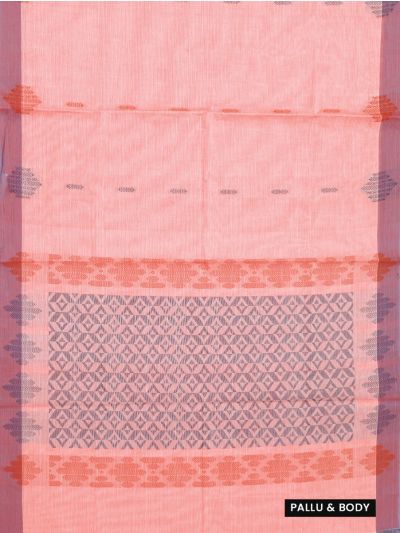 GraceCharm Kovai Cotton Geometric Butta Patterned Pallu Saree