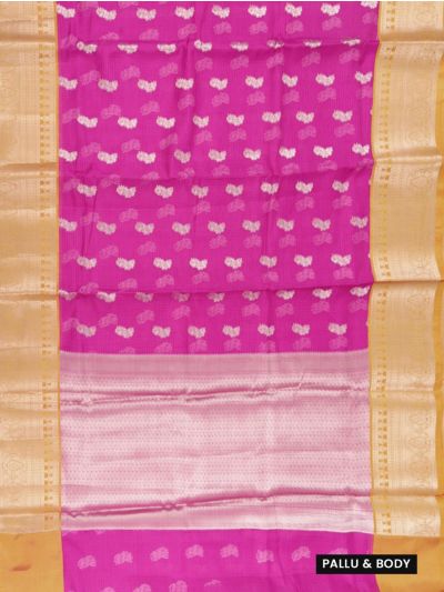 GraceCharm Manipuri Cotton Floral Butta Brocade Pallu Saree