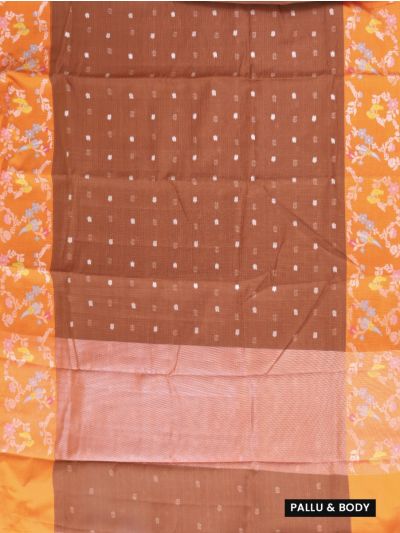 GraceCharm Manipuri Cotton Small Butta with Floral Bird Border Saree