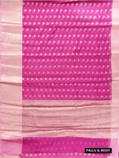 GraceCharm Manipuri Cotton Butta with Floral Vine Pallu Saree