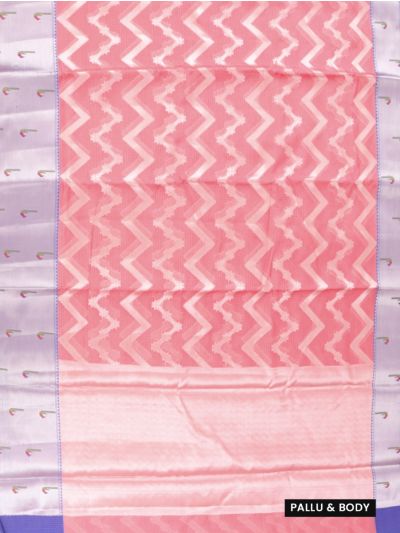 GraceCharm Manipuri Cotton Chevron Zigzag with Contrast Border Saree
