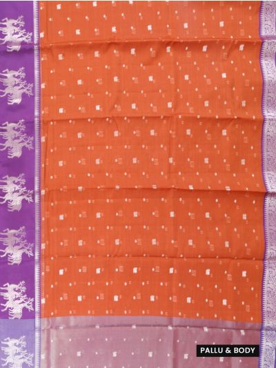 GraceCharm Manipuri Cotton Small Butta with Deer Motif Border Saree