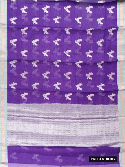 GraceCharm Manipuri Cotton Bird Butta with Geometric Pallu Saree