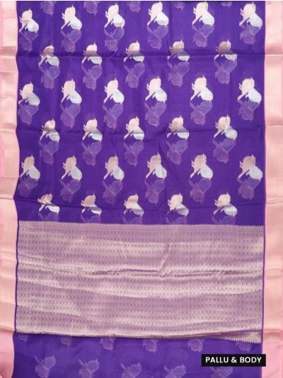 GraceCharm Manipuri Cotton Twin Bird Butta with Geometric Pallu Saree