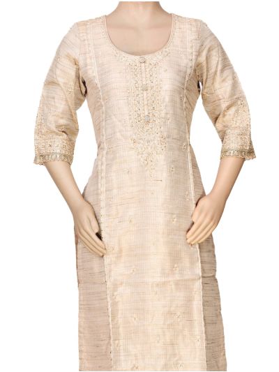 Graceful Muse Readymade Textured Butta Round Neck Embroidered Salwar Kameez