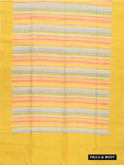 Gracecharm Semi Dupion Multicolour Striped Pallu Saree