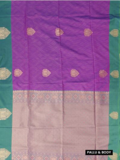 Gracecharm Art Soft Silk Geometric Zari Butta Contrast Border Saree