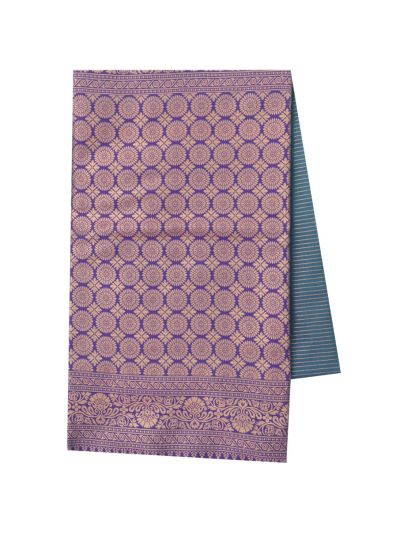 Gracecharm Art Soft Silk Teal Blue Floral Zari Butta Contrast Border Saree