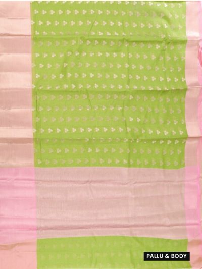 GraceCharm Manipuri Cotton Floral Buta Contrast Border Saree