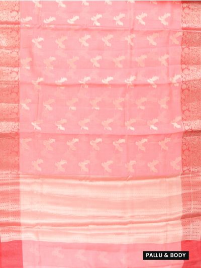 GraceCharm Manipuri Cotton Bird Buta with Floral Brocade Border Saree
