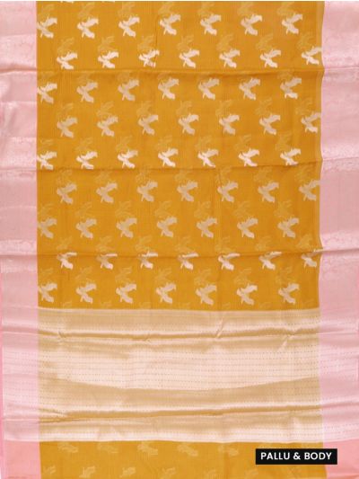 GraceCharm Manipuri Cotton Bird Buta with Floral Brocade Border Saree