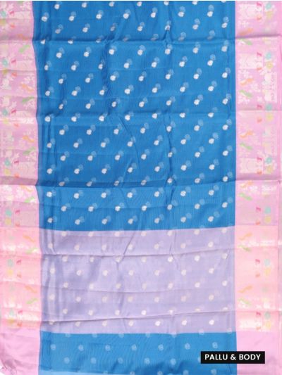 GraceCharm Manipuri Cotton Butta with Floral Bird Motif Border Saree