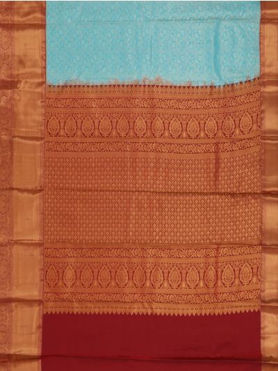 GraceCharm Art Silk Floral Jaal with Geometric Lattice Pallu Saree