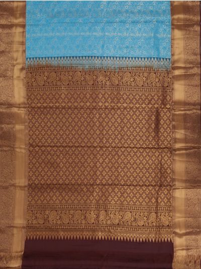GraceCharm Art Silk Floral Jaal with Diamond Lattice Paisley Pallu Saree