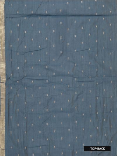 Graceful Essence Timeless Classic Slate Blue Silk Cotton Dress Material