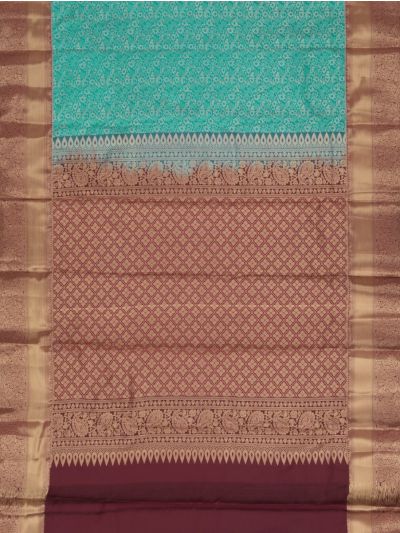 GraceCharm Art Silk Floral Jaal with Contrast Border Saree
