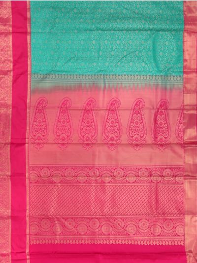 GraceCharm Art Silk Floral Jaal with Floral Paisley Motif Pallu Saree