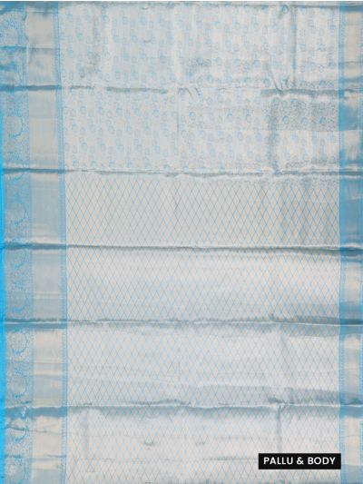 GraceCharm Art Silk Floral Jaal with Diamond Lattice Pallu Saree
