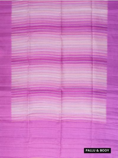 GraceCharm Semi Dupion Fine Striped Body with Multi-Line Striped Pallu Saree