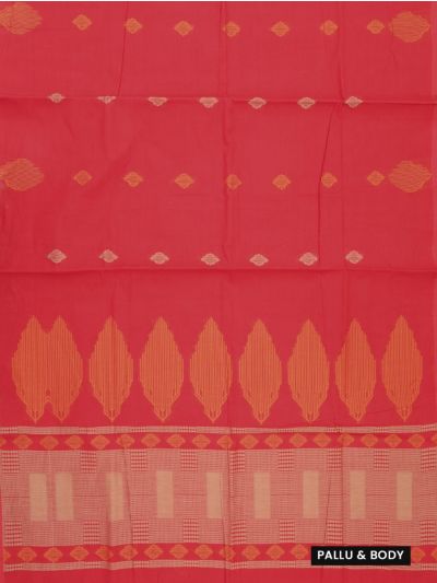 GraceCharm Kovai Cotton Geometric Buta with Checked Pallu Saree