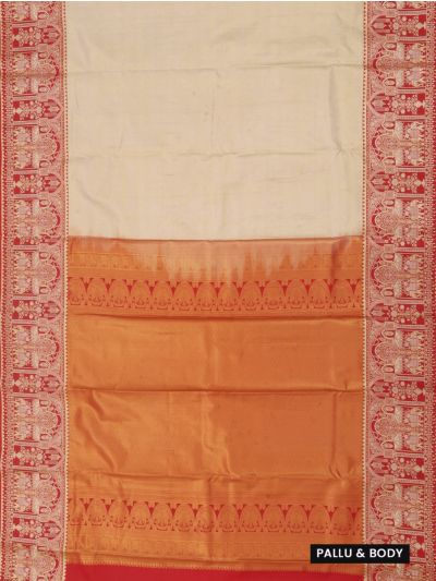 GraceCharm Art Silk Floral with Contrast Pallu Border Saree