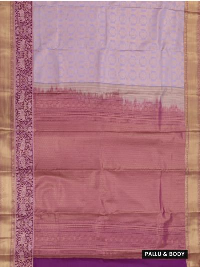 GraceCharm Art Silk Floral Butta with Contrast Pallu Elephant Border Saree