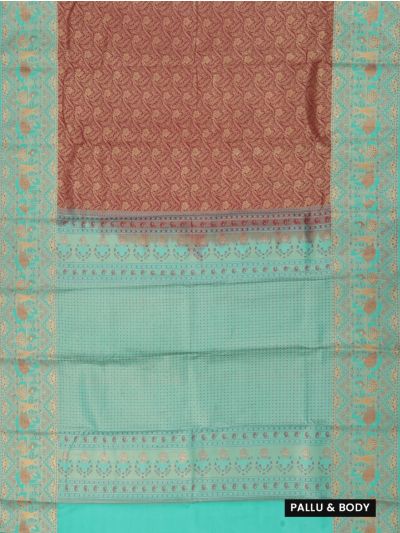 Gracecharm Art Silk Floral Jaal with Contrast Border Saree