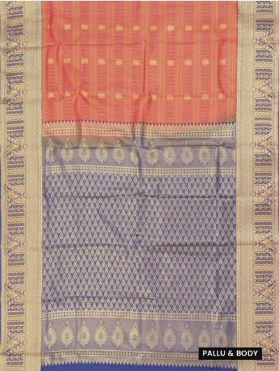 GraceCharm Art Silk Butta with Contrast Pallu and Parrot Border Saree