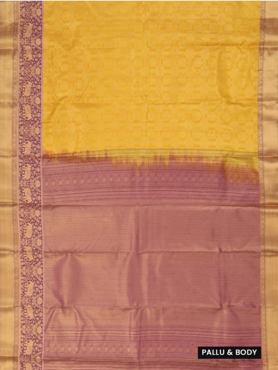GraceCharm Art Silk Floral with Contrast Pallu Elephant Border Saree