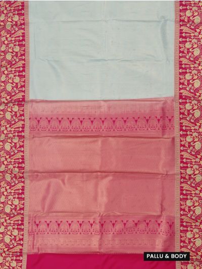 GraceCharm Art Silk Floral Jaal with Floral Border Saree