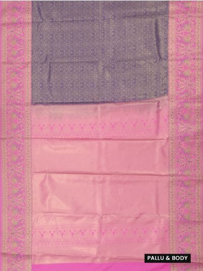GraceCharm Art Silk Floral Jaal with Contrast Border Saree