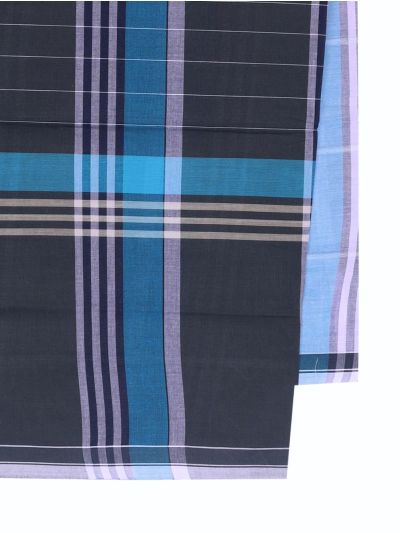 Men’s Intersecting Stripes Checkered Pattern Cotton Lungi