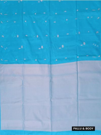 Gracecharm Sky Blue Art Soft Silk Floral Butta Saree