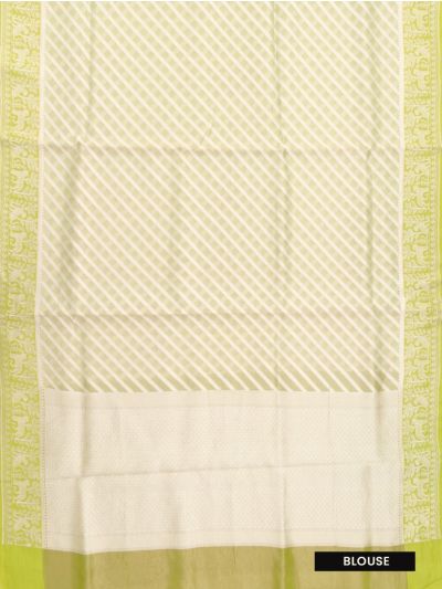 BlossomEase Pure Banarasi Silk Structured Architectural Patterns Saree
