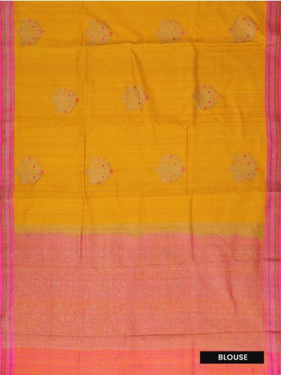 BlossomEase Pure Kathana Banarasi Silk Floral Butta with Border Saree