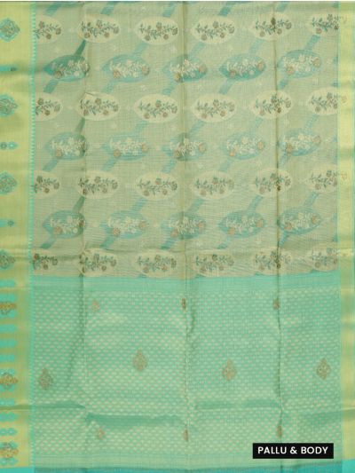 Gracecharm Fancy Semi Tissue Structural Leaf Vectors Pallu Saree
