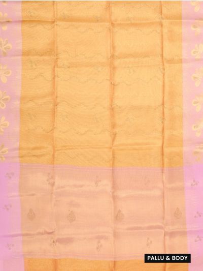 Gracecharm Fancy Semi Tissue Floral Creepers Zari Saree