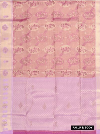 Gracecharm Fancy Semi Tissue Leaf Shaped Horizontal Pallu Saree
