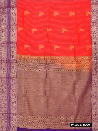 GraceCharm Art Silk Peacock Butta with Diamond Brocade Pallu Saree
