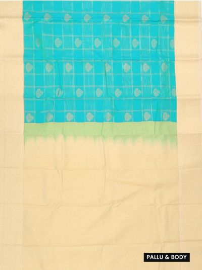 GraceCharm Art Silk Checked Butta with Contrast Border Saree