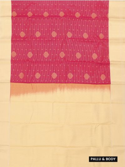 GraceCharm Art Silk Stripe Butta with Zigzag Wave Pallu Saree