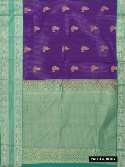 GraceCharm Art Silk Peacock Butta with Elephant Zari Border Saree