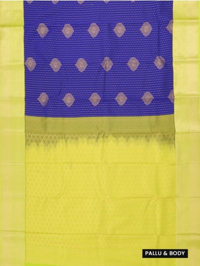 GraceCharm Art Silk Royal Blue Butta with Paisley Border Saree