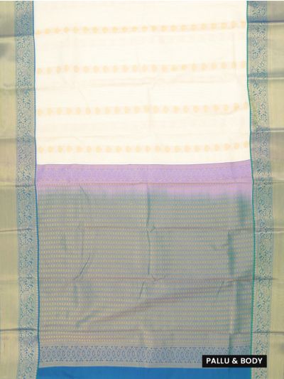 GraceCharm Art Silk Striped Butta with Diamond Brocade Pallu Saree