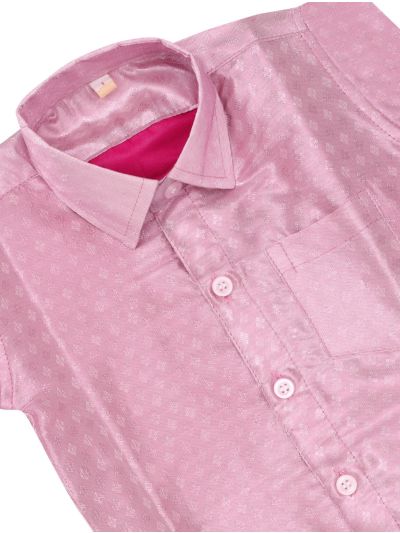 Gracecharm Boys Elegant Matching Tissue Jacquard Shirt and Dhoti Set