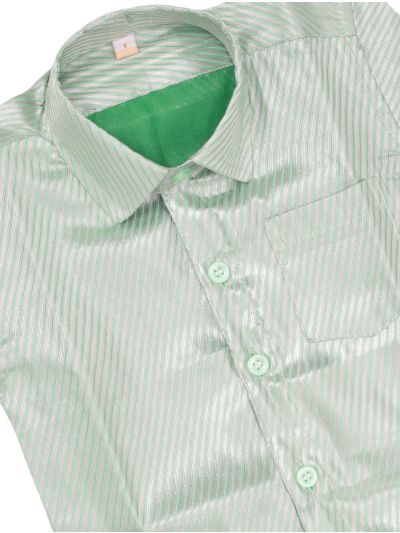 Gracecharm Boys Elegant Matching Tissue Jacquard Shirt and Dhoti Set