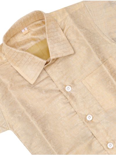 Gracecharm Boys Elegant Matching Jacquard Shirt and Dhoti Set