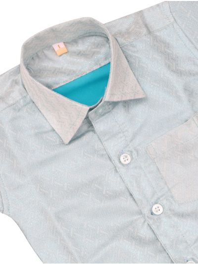 Gracecharm Boys Elegant Matching Jacquard Shirt and Dhoti Set